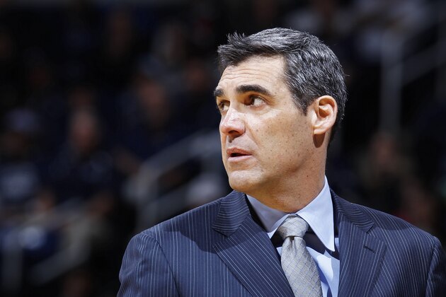 CINCINNATI, OH - MARCH 6: Head coach Jay Wright of the Villanova Wildcats looks on during the game against the Xavier Musketeers at Cintas Center on March 6, 2014 in Cincinnati, Ohio. Villanova defeated Xavier 77-70. (Photo by Joe Robbins/Getty Images)