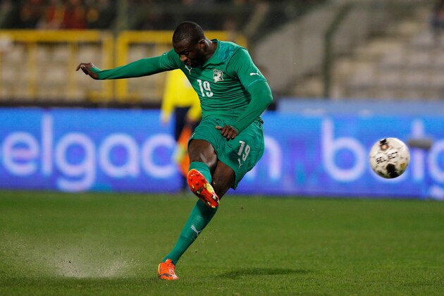 BRUSSELS, BELGIUM - MARCH 05:  Yaya Toure of Ivory Coast in action during the International Friendly match between Belgium and Ivory Coast at The King Baudouin Stadium on March 5, 2014 in Brussels, Belgium.  (Photo by Dean Mouhtaropoulos/Getty Images)