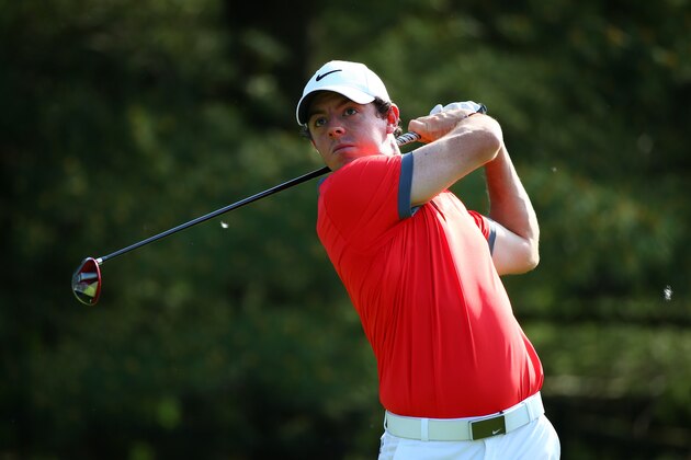 DUBLIN, OH - MAY 29:  Rory McIlroy of Northern Ireland watches his tee shot on the 13th hole during the first round of the Memorial Tournament presented by Nationwide Insurance at Muirfield Village Golf Club on May 29, 2014 in Dublin, Ohio.  (Photo by Andy Lyons/Getty Images)