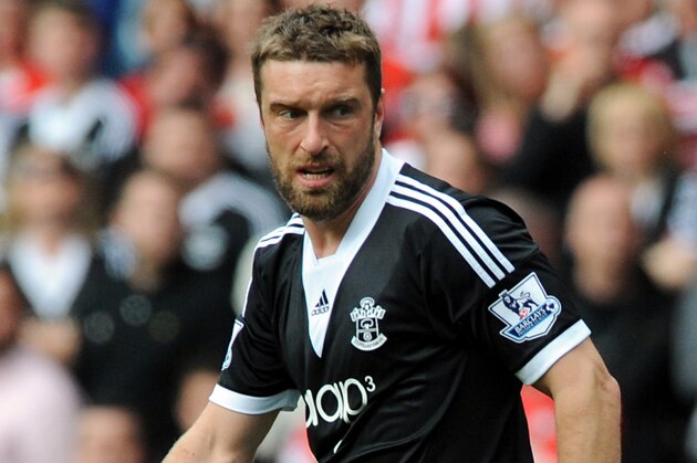 Southampton's Rickie Lambert during the English Premier League soccer match between Aston Villa and Southampton at Villa Park, in  Birmingham, England, Saturday, April 19, 2014.  (AP Photo/Rui Vieira)
