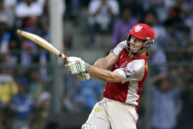 Kings XI Punjab batsman Shaun Marsh plays a shot during their Indian Premier League (IPL) cricket match against Mumbai Indians in Mumbai, India, Sunday, April 22, 2012. (AP Photo/ Rajanish Kakade)