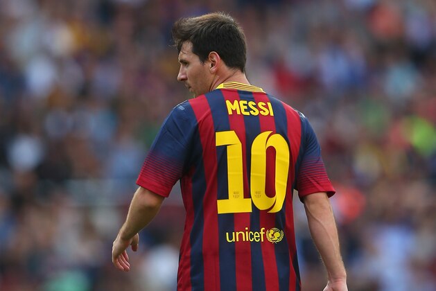 BARCELONA, SPAIN - MAY 17:  Lionel Messi of FC Barcelona during the La Liga match between FC Barcelona and Club Atletico de Madrid at Camp Nou on May 17, 2014 in Barcelona, Spain.  (Photo by Alex Livesey/Getty Images)