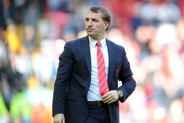 Liverpool's manager Brendan Rodgers during their English Premier League soccer match against Newcastle United at Anfield in Liverpool, England, Sunday May 11, 2014. (AP Photo/Clint Hughes)