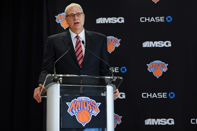 NEW YORK, NY - MARCH 18: Phil Jackson addresses the media during his introductory press conference at Madison Square Garden on March 18, 2014 in New York City.  (Photo by Maddie Meyer/Getty Images)