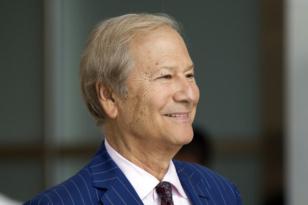 FILE - In this May 27, 2014, file photo businessman Lewis Katz arrives for a closed-door auction to buy the The Philadelphia Inquirer and Philadelphia Daily News in Philadelphia. Philadelphia Inquirer co-owner Lewis Katz is among the seven people killed in a fiery plane crash in Massachusetts, the newspaper's editor said Sunday, June 1, 2014. Katz was 72.  (AP Photo/Matt Rourke, File)