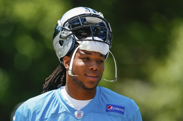 Carolina Panthers' Kelvin Benjamin arrives NFL football rookie minicamp in Charlotte, N.C., Saturday, May 17, 2014. (AP Photo/Chris Keane)