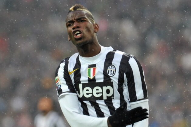 TURIN, ITALY - APRIL 19:  Paul Pogba of Juventus reacts during the Serie A match between Juventus and Bologna FC at Juventus Arena on April 19, 2014 in Turin, Italy.  (Photo by Valerio Pennicino/Getty Images)