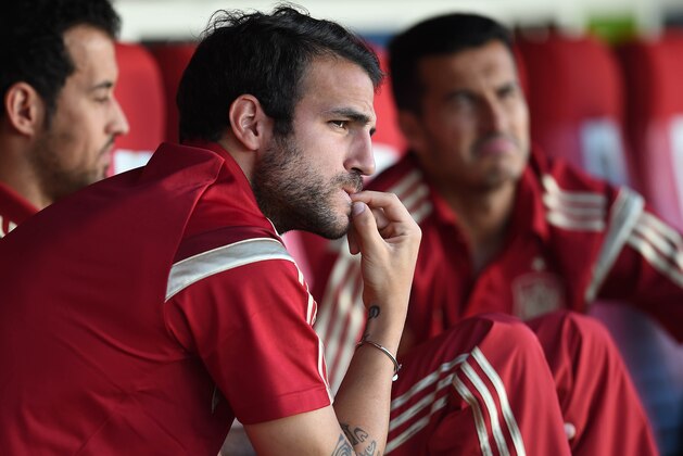 SEVILLE, SPAIN - MAY 30:  Cesc Fabregas of Spain looks on during an international friendly match between Spain and Bolivia at Estadio Ramon Sanchez Pizjuan on May 30, 2014 in Seville, Spain.  (Photo by David Ramos/Getty Images)