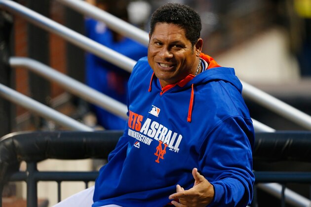 NEW YORK, NY - APRIL 21:  Bobby Abreu  #53 of the New York Mets looks on from the bench during the game against the St. Louis Cardinals at Citi Field on April 21, 2014 in the Flushing neighborhood of the Queens borough of New York City.  (Photo by Mike Stobe/Getty Images)