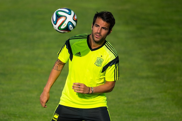 LAS ROZAS DE MADRID, SPAIN - MAY 26:    Cesc Fabregas of Spain juggles the ball during a training sesion at Ciudad del Futbol on May 26, 2014 in Las Rozas de Madrid, Spain.  (Photo by David Ramos/Getty Images)