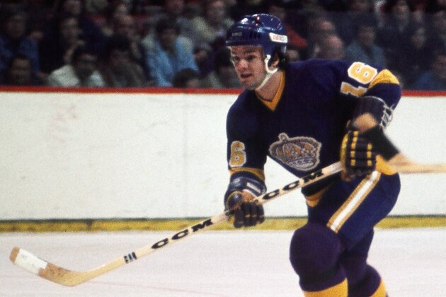 BOSTON, MA. - 1970's: Marcel Dionne #16 of the Los Angeles Kings  plays against the Boston Bruins .  (Photo by Steve Babineau/NHLI via Getty Images)