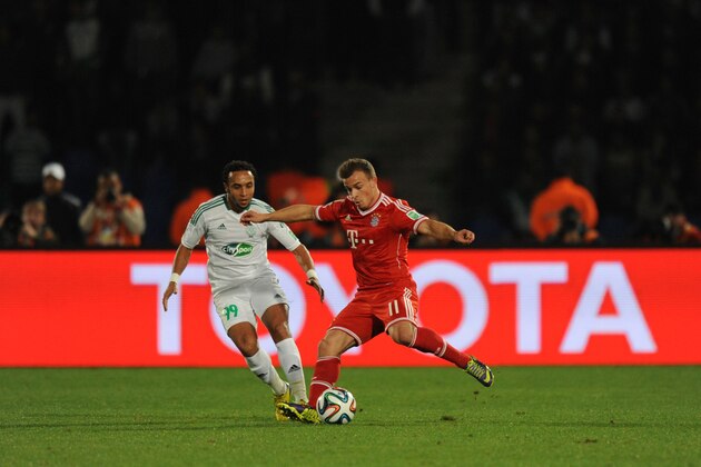 MARRAKECH, MOROCCO - DECEMBER 21:  Xherdan Shaqiri of FC Bayern Munchen in action during the FIFA Club World Cup Final match between FC Bayern Munchen and Raja Casablanca at Marrakech Stadium on December 21, 2013 in Marrakech, Morocco.  (Photo by Steve Bardens/Getty Images for Toyota)
