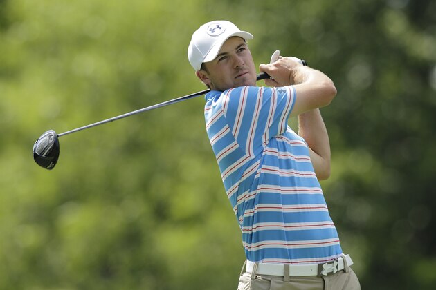 Jordan Spieth plays in the Memorial golf tournament Saturday, May 31, 2014, in Dublin, Ohio. (AP Photo/Jay LaPrete)