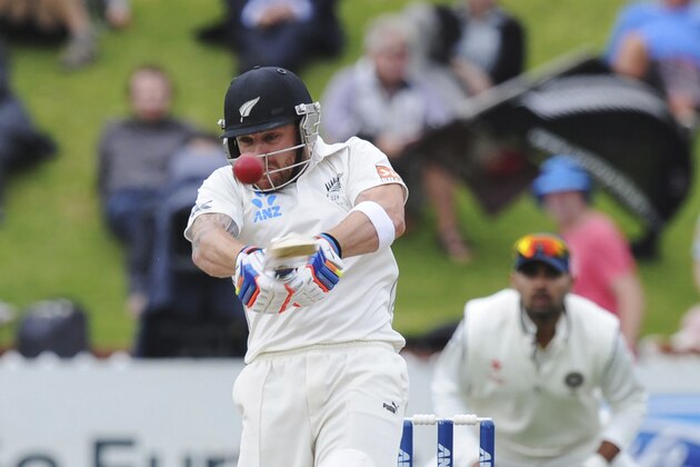 New Zealand’s Brendon McCullum bats on his way to a new highest score of 302 by New Zealand batsman, against India on the final day of the second test at the Basin Reserve in Wellington, New Zealand, Tuesday, Feb. 18, 2014. (AP Photo/SNPA, Ross Setford) NEW ZEALAND OUT New Zealand’s Brendon McCullum bats on his way to a new highest score of 302 by New Zealand batsman, against India on the final day of the second test at the Basin Reserve in Wellington, New Zealand, Tuesday, Feb. 18, 2014. (AP Photo/SNPA, Ross Setford) NEW ZEALAND OUT