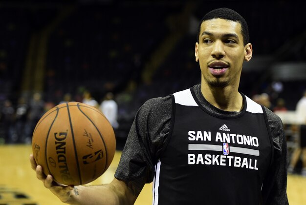 Jun 4, 2014; San Antonio, TX, USA; San Antonio Spurs guard Danny Green (4) during practice before game one of the 2014 NBA Finals against the Miami Heat at the AT&T Center. Mandatory Credit: Bob Donnan-USA TODAY Sports