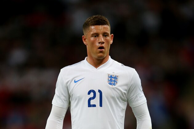 LONDON, ENGLAND - MAY 30:  Ross Barkley of England in action during the international friendly match between England and Peru at Wembley Stadium on May 30, 2014 in London, England.  (Photo by Clive Rose/Getty Images)