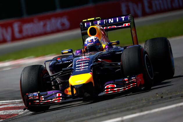 MONTREAL, QC - JUNE 08:  Daniel Ricciardo of Australia and Infiniti Red Bull Racing drives during the Canadian Formula One Grand Prix at Circuit Gilles Villeneuve on June 8, 2014 in Montreal, Canada.  (Photo by Tom Pennington/Getty Images)