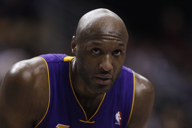 Los Angeles Lakers' Lamar Odom during an NBA basketball game against the Philadelphia 76ers, Friday, Dec. 17, 2010, in Philadelphia. (AP Photo/Matt Slocum)