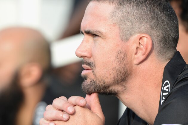 LONDON, ENGLAND - JUNE 06:  Kevin Pietersen of Surrey sitting on the bench after his innings during the NatWest T20 Blast match between Surrey and Essex Eagles at The Kia Oval on June 6, 2014 in London, England.  (Photo by Tony Marshall/Getty Images)