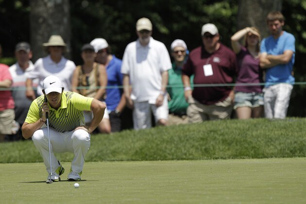 Rory McIlroy, of Northern Ireland, plays in the Memorial golf tournament Sunday, June 1, 2014, in Dublin, Ohio. (AP Photo/Jay LaPrete)