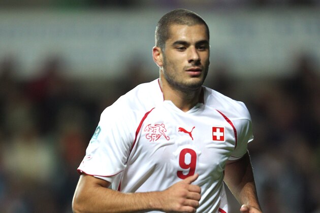 SWANSEA, WALES - OCTOBER 07:  Eren Derdiyok of Switzerland during the EURO 2012 Qualifying Group G match between Wales and Switzerland at the Liberty Stadium on October 7, 2011 in Swansea, Wales.  (Photo by Michael Steele/Getty Images)