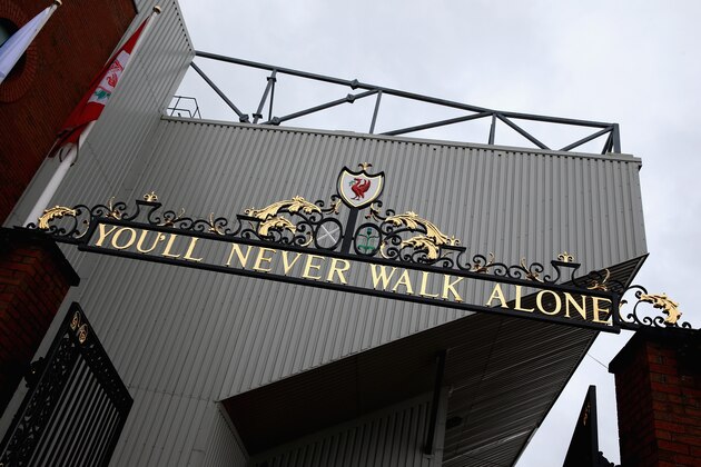 LIVERPOOL, ENGLAND - AUGUST 17:  Liverpool football club Shankley gates prior to the Barclays Premier League match between Liverpool and Stoke City at Anfield on August 17, 2013 in Liverpool, England.  (Photo by Clive Brunskill/Getty Images)