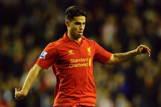 LIVERPOOL, ENGLAND - JANUARY 02:  Suso of Liverpool in action during the Barclays Premier League match between Liverpool and Sunderland at Anfield on January 2, 2013 in Liverpool, England.  (Photo by Laurence Griffiths/Getty Images)
