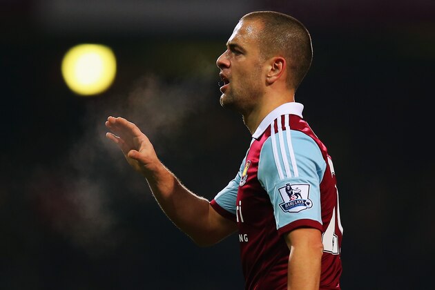 LONDON, ENGLAND - DECEMBER 26:  Joe Cole of West Ham United looks on during the Barclays Premier League match between West Ham United and Arsenal at Boleyn Ground on December 26, 2013 in London, England.  (Photo by Bryn Lennon/Getty Images)