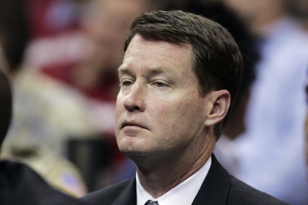 FILE - In this May 7, 2009, file photo, Atlanta Hawks assistant Mark Price looks on during an NBA Eastern Conference semifinal basketball game against the Cleveland Cavaliers in Cleveland. Price, a former sweet-shooting All-Star guard for Cleveland, will interview for the team's coaching job, a person familiar with the meeting told The Associated Press. Price is scheduled to sit down with members of the Cavs' front office on Tuesday, June 10, 2014, said the person who spoke Monday on condition of anonymity because the team is not making any plans public. (AP Photo/Tony Dejak, File)