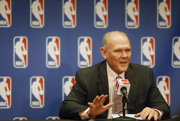 May 8, 2013; Denver, CO, USA; Denver Nuggets head coach George Karl during the press conference announcing him NBA coach of the year at the Pepsi Center. Mandatory Credit: Chris Humphreys-USA TODAY Sports May 8, 2013; Denver, CO, USA; Denver Nuggets head coach George Karl during the press conference announcing him NBA coach of the year at the Pepsi Center. Mandatory Credit: Chris Humphreys-USA TODAY Sports