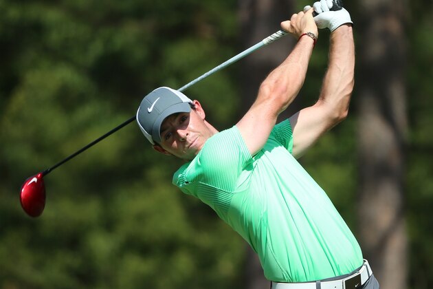 PINEHURST, NC - JUNE 10:  Rory McIlroy of Northern Ireland hits a tee shot during a practice round prior to the start of the 114th U.S. Open at Pinehurst Resort & Country Club, Course No. 2 on June 10, 2014 in Pinehurst, North Carolina.  (Photo by Andrew Redington/Getty Images)