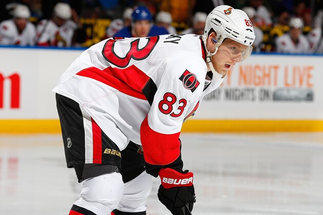 UNIONDALE, NY - APRIL 08:  Ales Hemsky #83 of the Ottawa Senators skates against the New York Islanders at Nassau Veterans Memorial Coliseum on April 8, 2014 in Uniondale, New York. The Senators defeated the Islanders 4-1.  (Photo by Mike Stobe/NHLI via Getty Images)