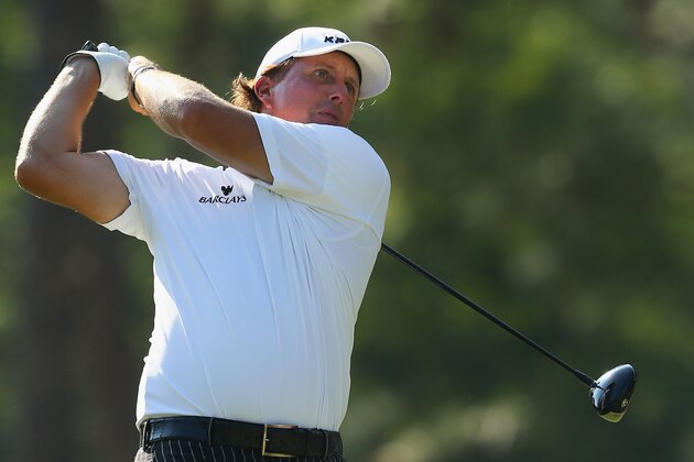 PINEHURST, NC - JUNE 10:  Phil Mickelson of the United States hits a tee shot during a practice round prior to the start of the 114th U.S. Open at Pinehurst Resort & Country Club, Course No. 2 on June 10, 2014 in Pinehurst, North Carolina.  (Photo by Tyler Lecka/Getty Images)