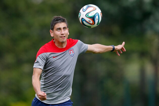 SAO PAULO, BRAZIL - JUNE 11:  Alejandro Bedoya of the United States runs drills during their training session at Sao Paulo FC on June 11, 2014 in Sao Paulo, Brazil.  (Photo by Kevin C. Cox/Getty Images)