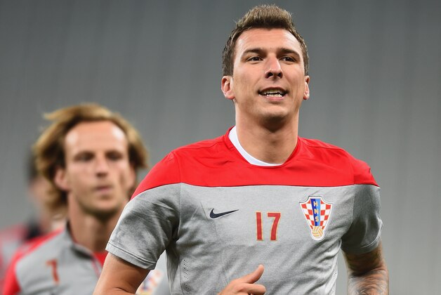 SAO PAULO, BRAZIL - JUNE 11:  Mario Mandzukic of Croatia runs during a Croatia Training session ahead of the 2014 FIFA World Cup Brazil opening match against Brazil at Arena de Sao Paulo on June 11, 2014 in Sao Paulo, Brazil.  (Photo by Buda Mendes/Getty Images)
