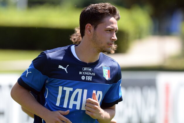 FLORENCE, ITALY - MAY 20:  Mattia De Sciglio of Italy during a training session at Coverciano on May 20, 2014 in Florence, Italy.  (Photo by Claudio Villa/Getty Images)