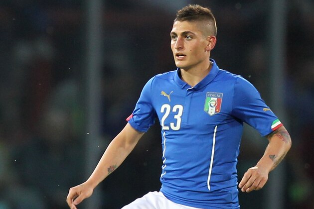PERUGIA, ITALY - JUNE 04:  Marco Veratti of Italy in action during the international friendly match between Italy and Luxembourg on June 4, 2014 in Perugia, Italy.  (Photo by Paolo Bruno/Getty Images)