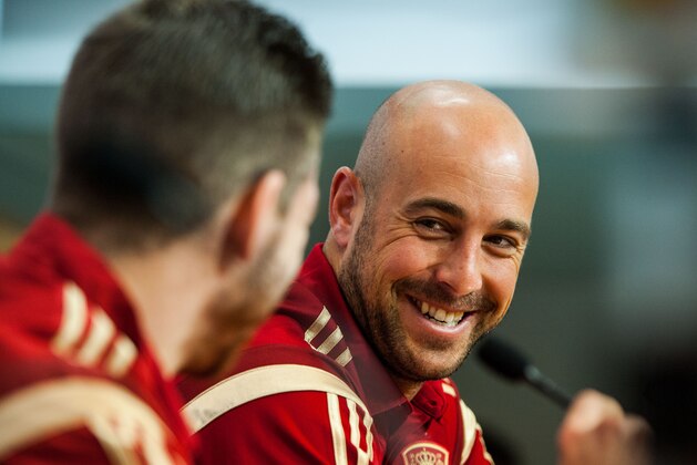 SEVILLE, SPAIN - MAY 29:  Pepe Reina of Spain faces the media during a press conference ahead of their international friendly match against Bolivia at the Ramon Sanchez Pizjuan stadium on May 29, 2014 in Seville, Spain.  (Photo by David Ramos/Getty Images)