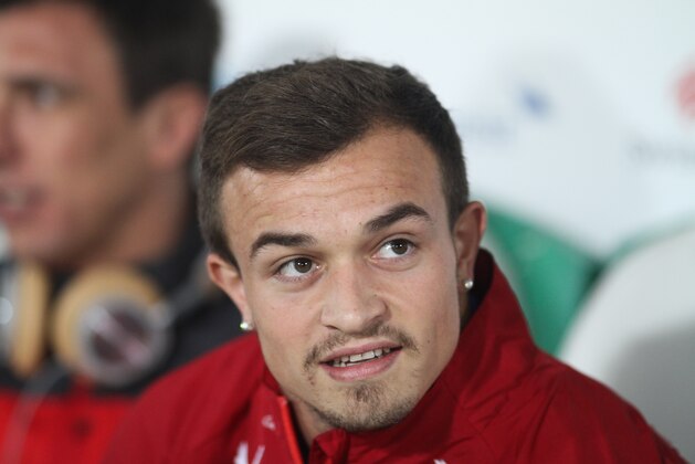 ST GALLEN, SWITZERLAND - MARCH 05: Xherdan Shaqiri of Switzerland looks on prior the international friendly match between Switzerland and Croatia at the AFG Arena on March 5, 2014 in St Gallen, Switzerland.  (Photo by Marc Eich/Getty Images)