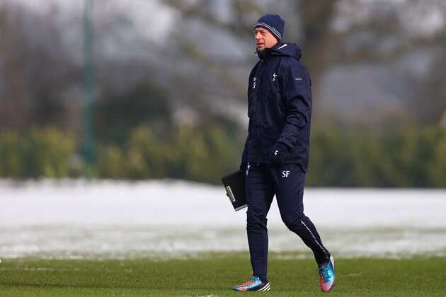 ENFIELD, ENGLAND - FEBRUARY 13:  Assistant Head Coach of Tottenham Hotspur Steffen Freund arrives for a Tottenham Hotspur training session ahead of thier UEFA Cup round of 32 match against Lyon on February 13, 2013 in Enfield, England.  (Photo by Paul Gilham/Getty Images)
