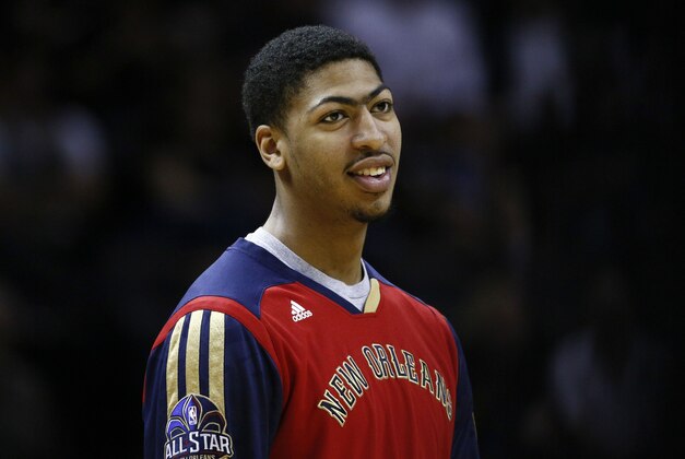Mar 29, 2014; San Antonio, TX, USA; New Orleans Pelicans forward Anthony Davis (23) before the start of the game against the San Antonio Spurs at AT&T Center. Mandatory Credit: Soobum Im-USA TODAY Sports