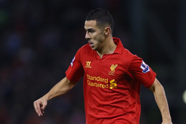WEST BROMWICH, ENGLAND - SEPTEMBER 26:  Oussama Assaidi of Liverpool during the Capital One Cup Third Round match between West Bromwich Albion and Liverpool at The Hawthorns on September 26, 2012 in West Bromwich, England.  (Photo by Michael Steele/Getty Images)