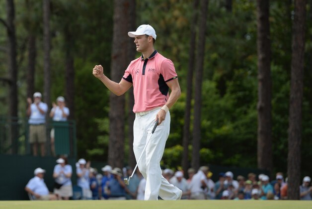 PINEHURST, NC - JUNE 14:  Martin Kaymer of Germany celebrates an eagle on the fifth green during the third round of the 114th U.S. Open at Pinehurst Resort & Country Club, Course No. 2 on June 14, 2014 in Pinehurst, North Carolina.  (Photo by Ross Kinnaird/Getty Images)