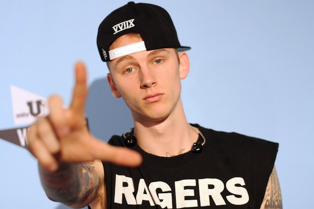 AUSTIN, TX - MARCH 15: Rapper Machine Gun Kelly (MGK) backstage at the 2012 mtvU Woodie Awards Festival at the 101 Red River during the 2012 SXSW Music Festival on March 15, 2012 in Austin, Texas. (Photo by Frank Micelotta/Invsion/AP)