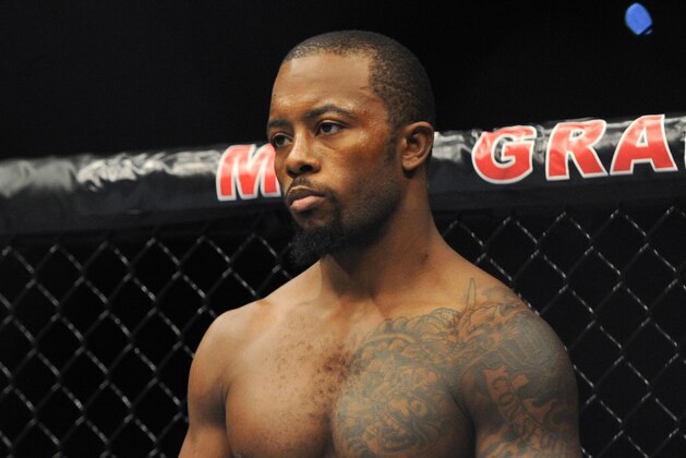 Nov 16, 2013; Las Vegas, NV, USA; Jason High looks on before his welterweight bout against Anthony Lapsley during UFC 167 at MGM Grand Garden Arena. Mandatory Credit: Stephen R. Sylvanie-USA TODAY Sports