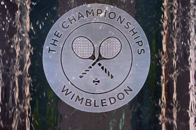 LONDON, ENGLAND - JUNE 22:  The Wimbledon logo  at Wimbledon on June 22, 2013 in London, England.  (Photo by Mike Hewitt/Getty Images)