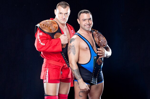 Vladimir Kozlov with Santino Marella