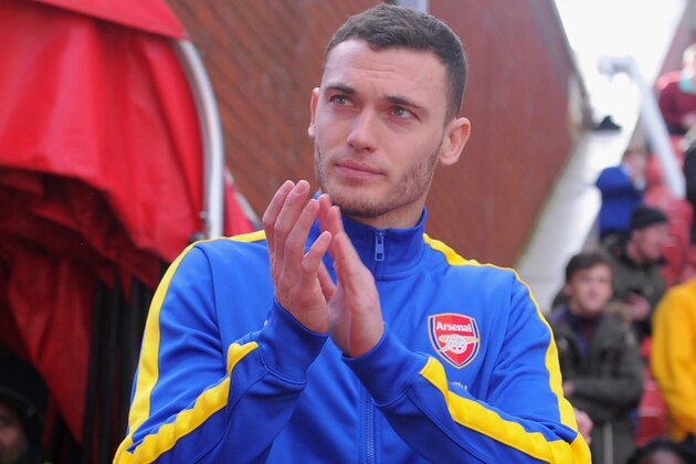STOKE ON TRENT, ENGLAND - MARCH 01:  Thomas Vermaelen of Arsenal walks out to warm up prior to the Barclays Pemier League match between Stoke City and Arsenal at the Britannia Stadium on March 1, 2014 in Stoke on Trent, England.  (Photo by Michael Regan/Getty Images)