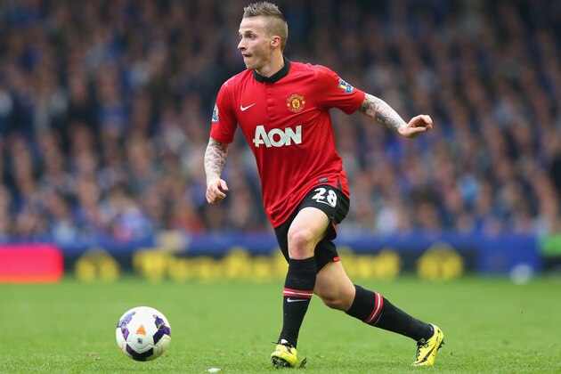 LIVERPOOL, ENGLAND - APRIL 20:  Alexander Buttner of Manchester United during the Barclays Premier League match between Everton and Manchester United at Goodison Park on April 20, 2014 in Liverpool, England.  (Photo by Alex Livesey/Getty Images)