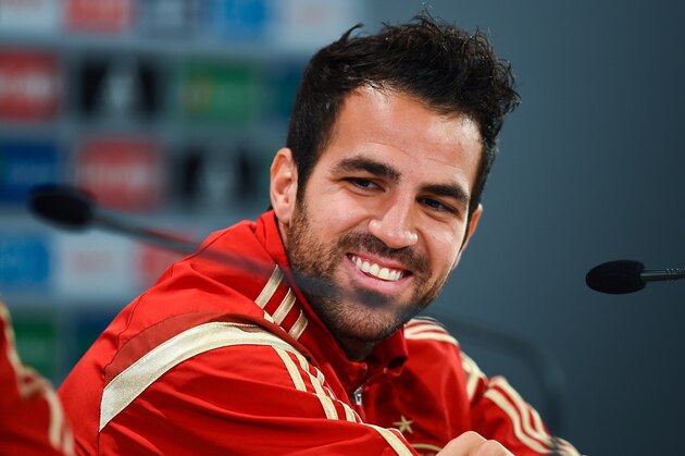 CURITIBA, BRAZIL - JUNE 15:  Cesc Fabregas of Spain faces the media during a Spain press conference at Centro de Entrenamiento do Caju on June 15, 2014 in Curitiba, Brazil.  (Photo by David Ramos/Getty Images)